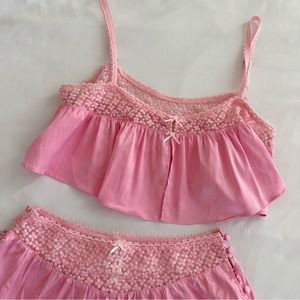 For Love and Lemons Posie Pink Pajama shorts set — XS
